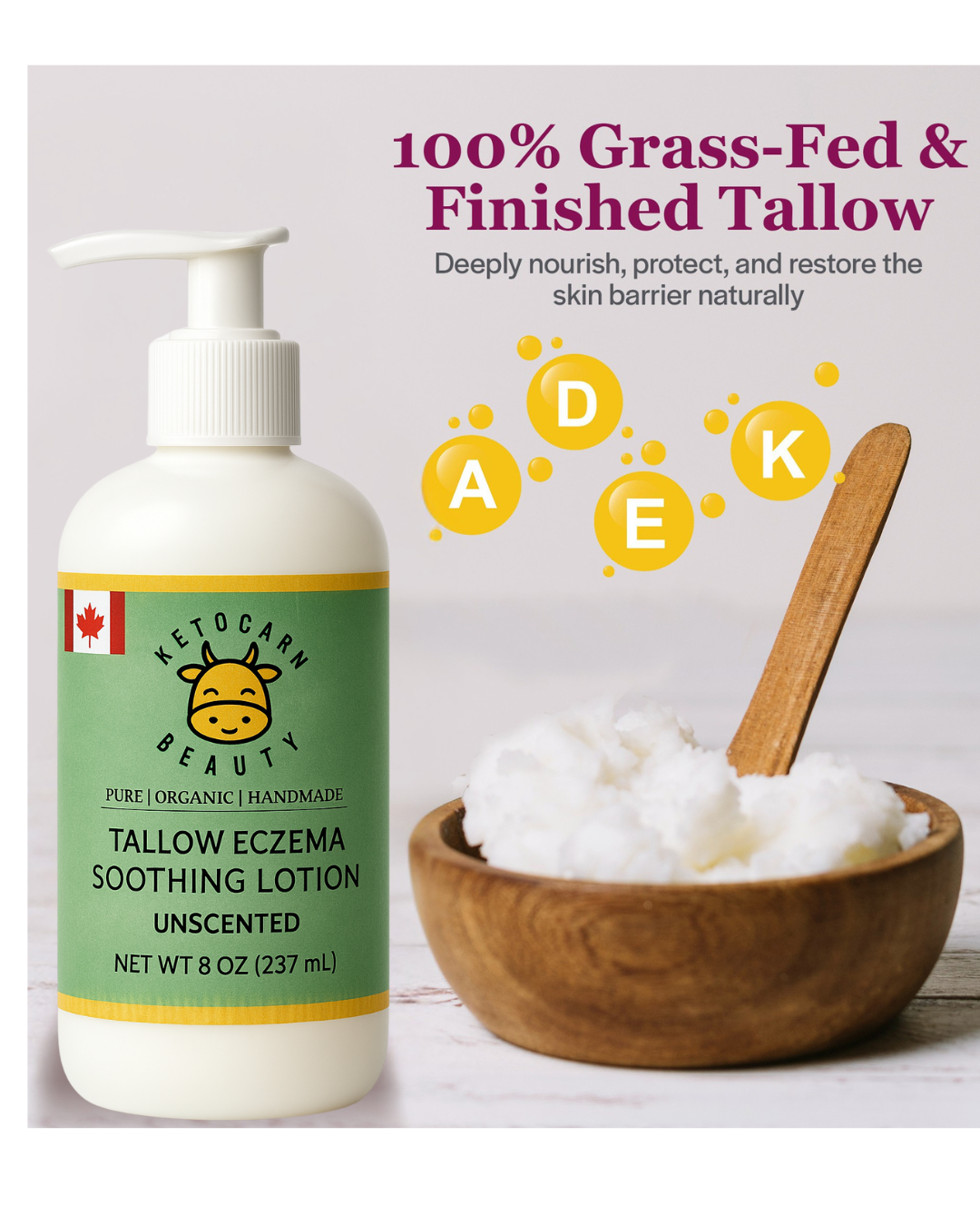 Tallow Eczema Soothing Lotion (unscented)